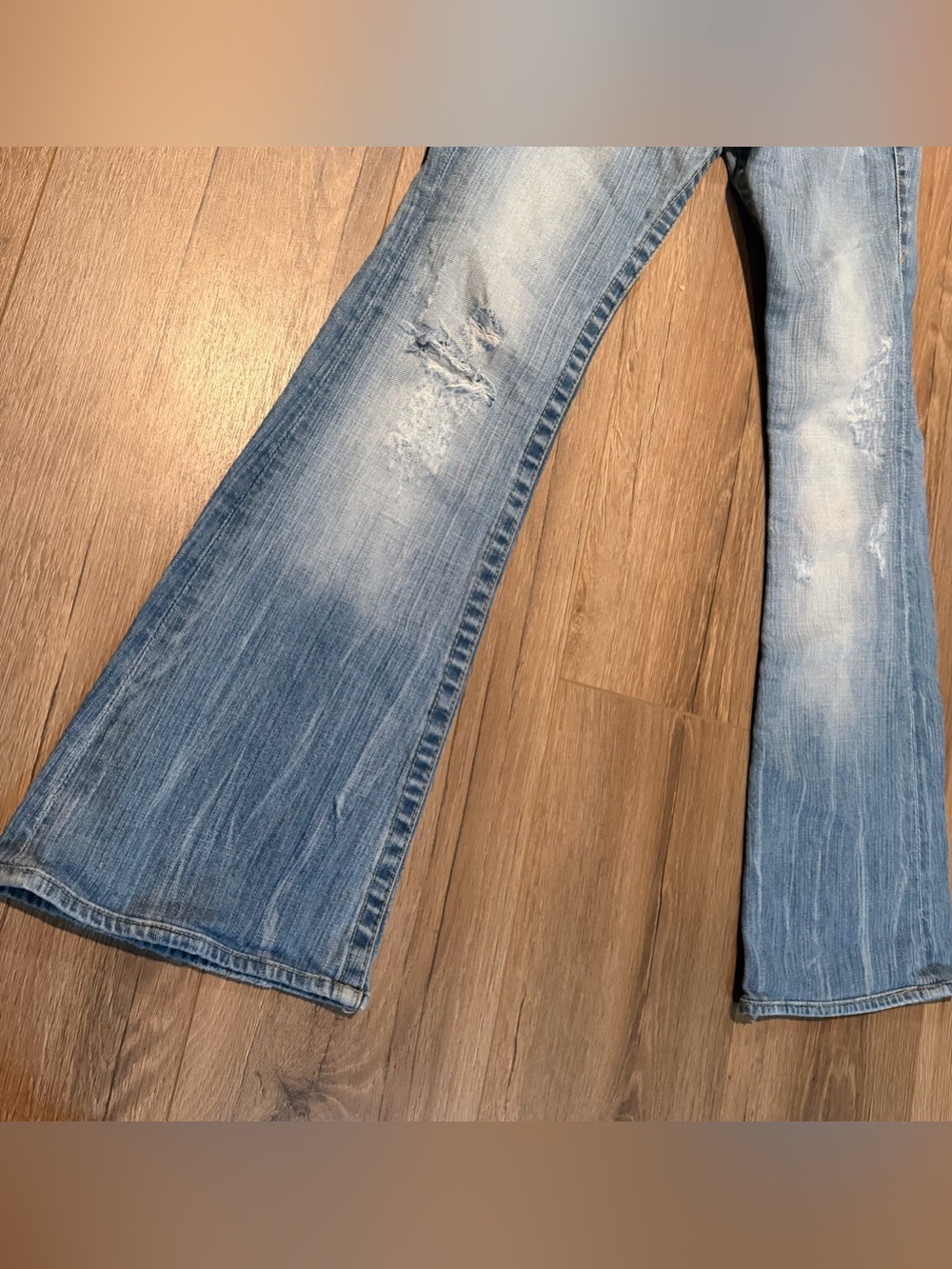Vintage Y2K Bebe Rhinestone Denim Jeans Blue Silver Low Rise Bootcut Boot cut - Picture 6 of 12